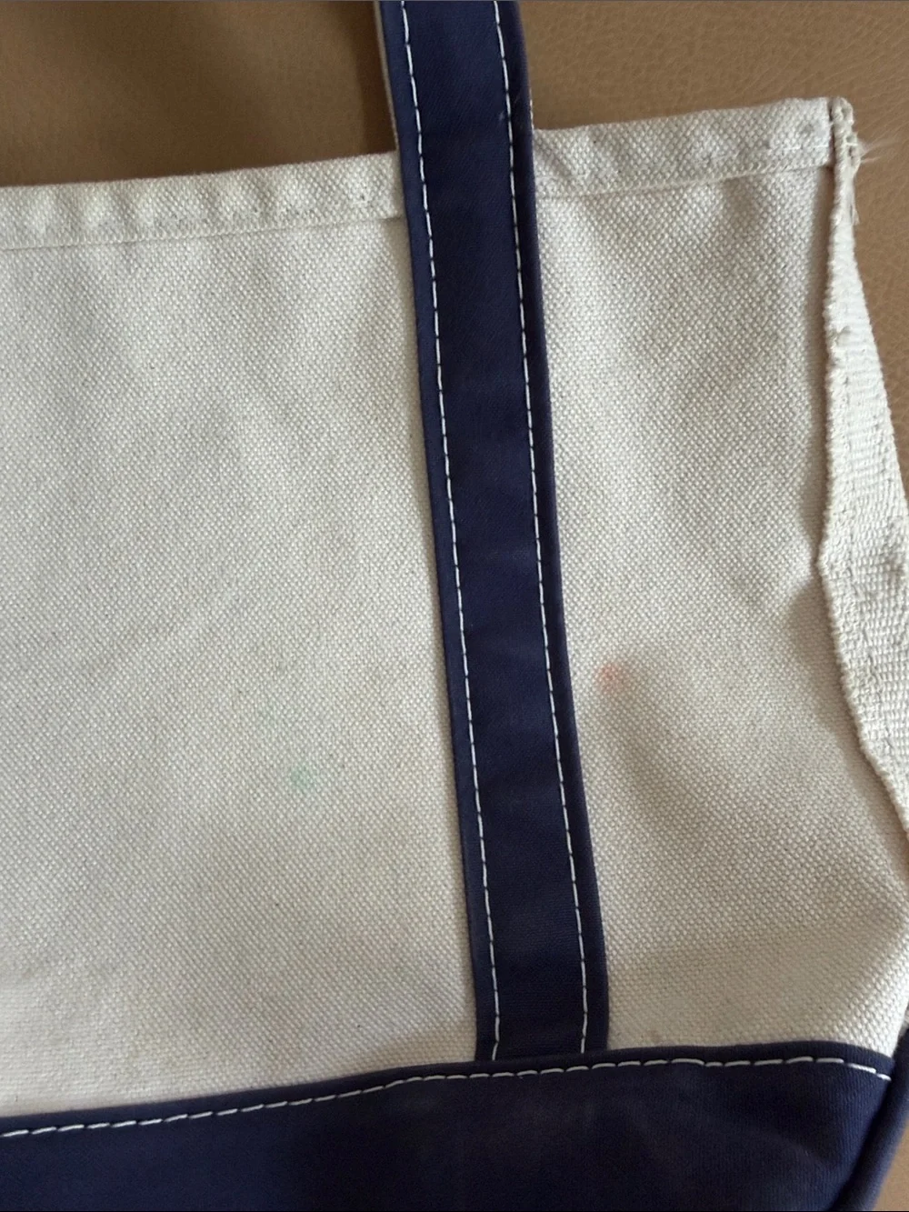 LL bean Canvas Tote Bag with Navy Trim - Women Bags - Picture 2 of 6